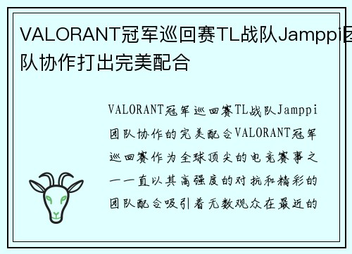 VALORANT冠军巡回赛TL战队Jamppi团队协作打出完美配合